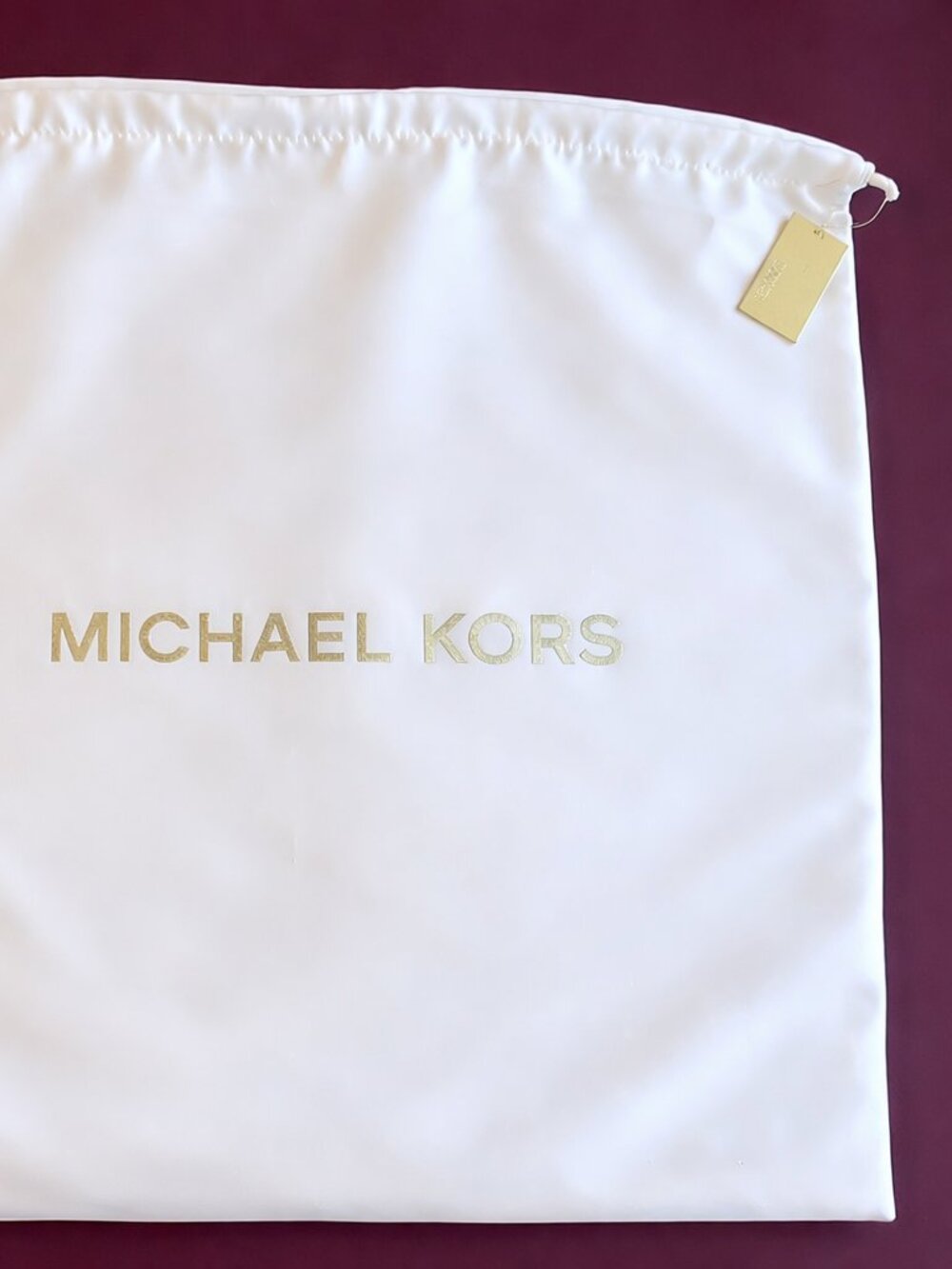 MICHAEL KORS Large Logo Woven Dust Bag - White Draw String - Picture 2 of 8